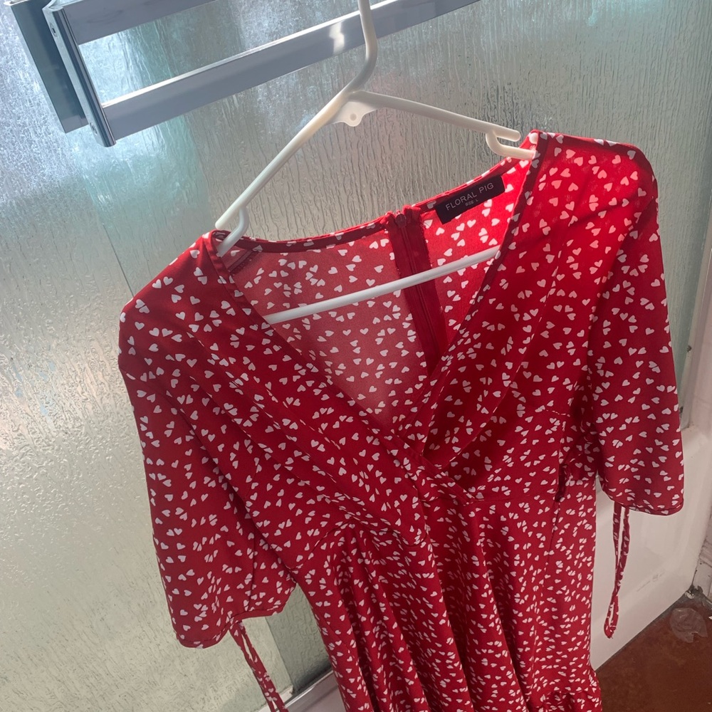 Red above the knee dress
